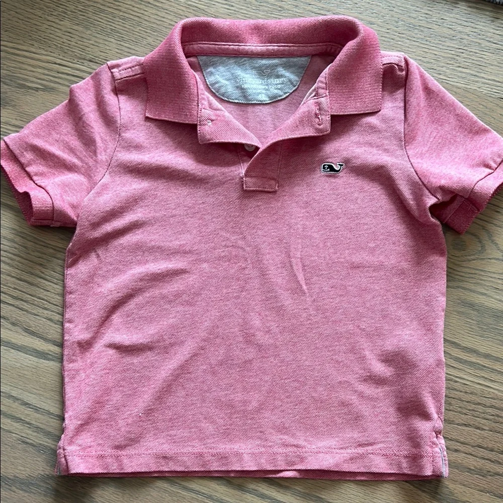 Vineyard Vines Kids Heathered red Polo with Whale Logo